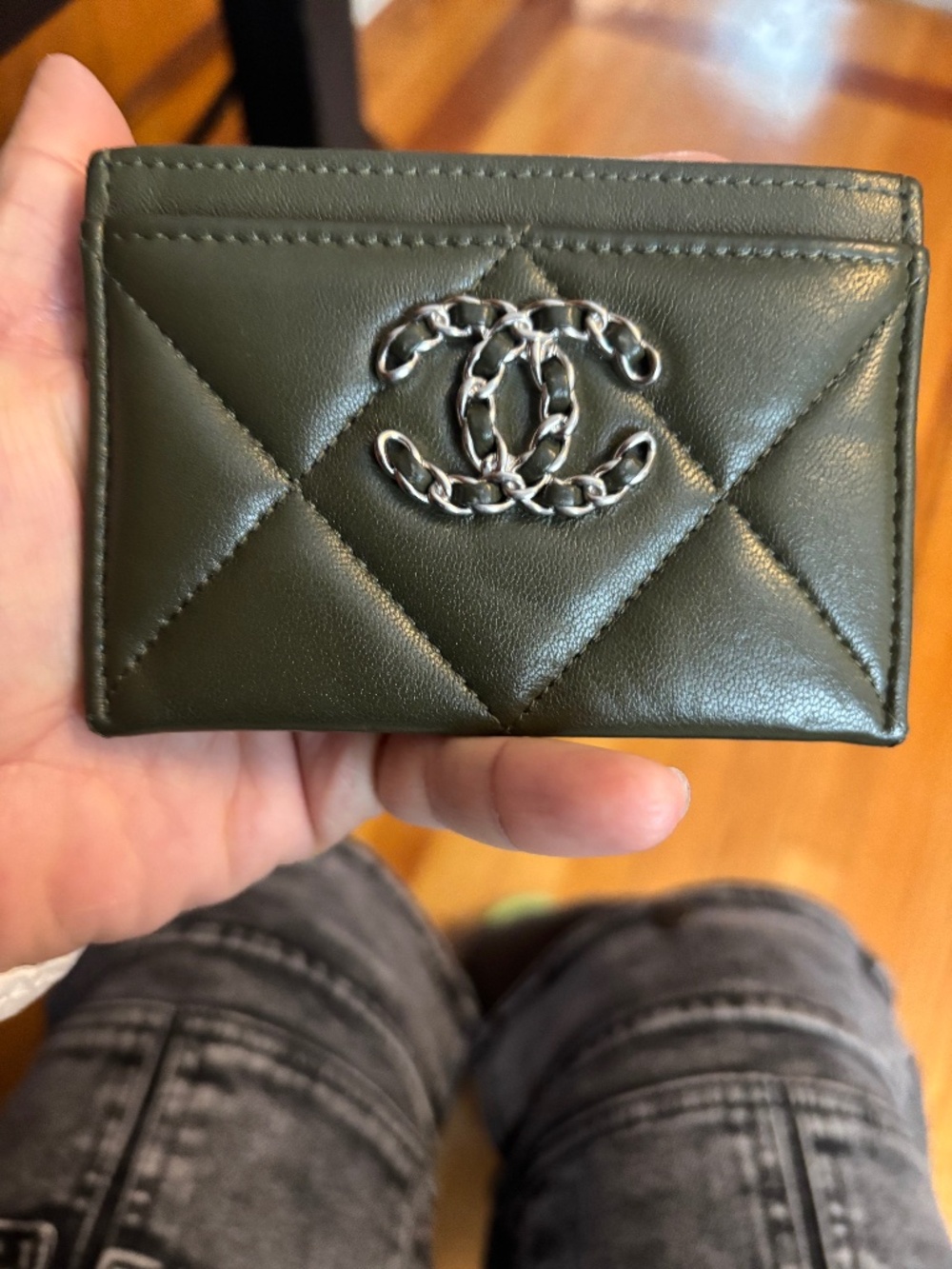 Authentic Chanel 19 card case